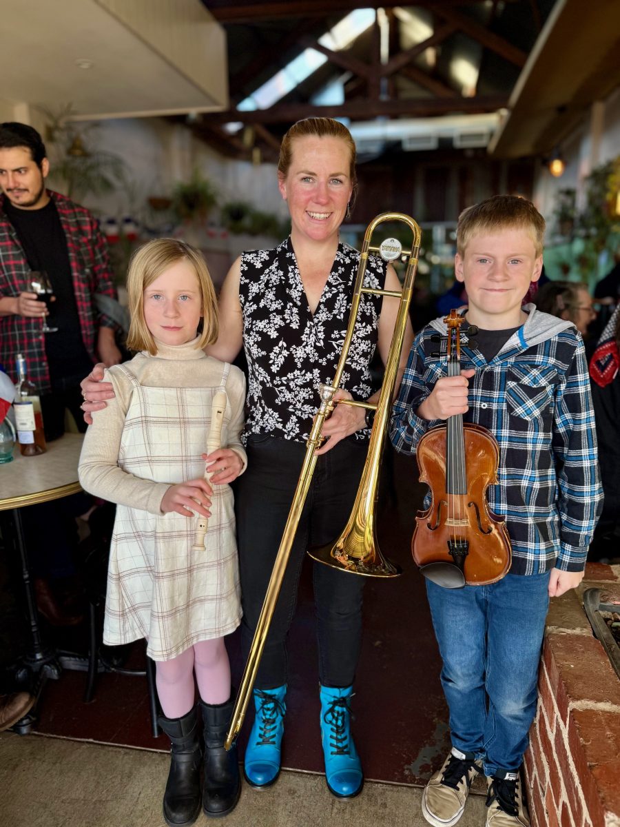 Tamara Spencer with her children Evelyn, 9, and Isaac, 12. Photo: Marguerite McKinnon