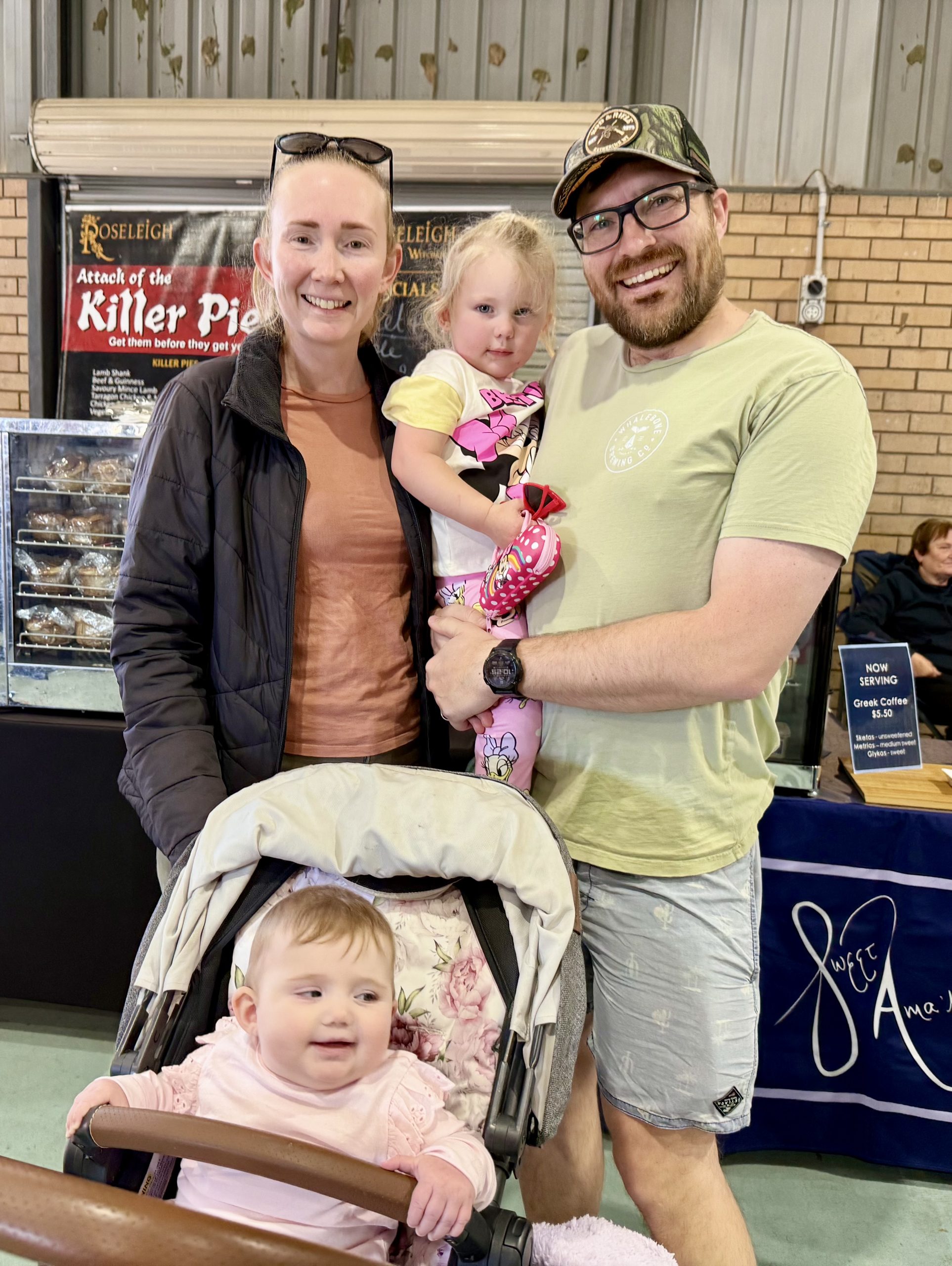 family at an artisans' market