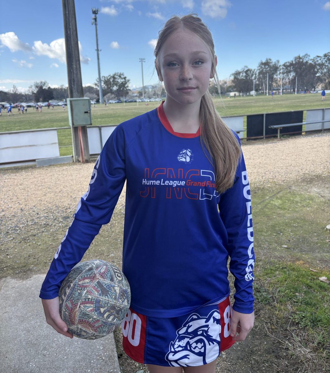 Young girl with netball