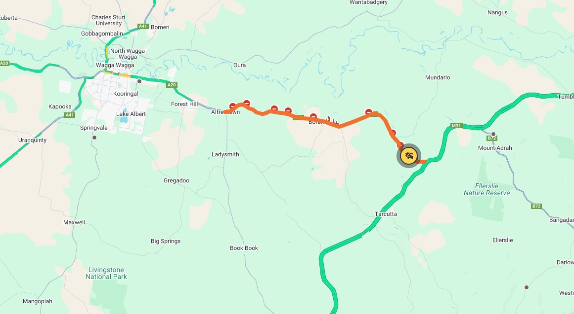 Map showing crash scene