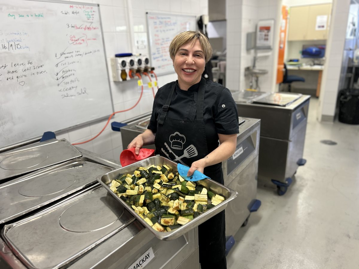chef with zuccinis