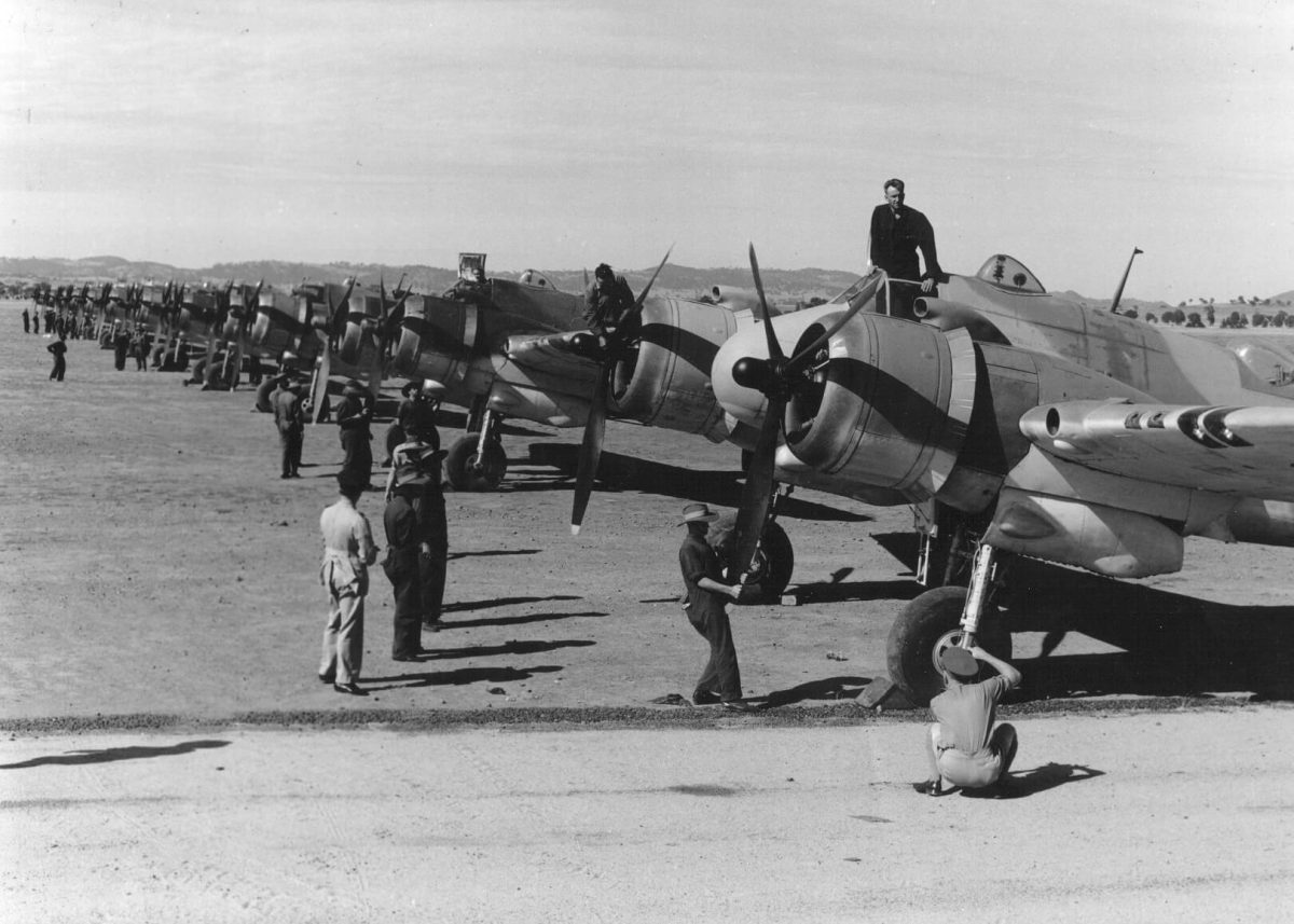 Beaufighters at Wagga's Spring Hill Base in 1942.