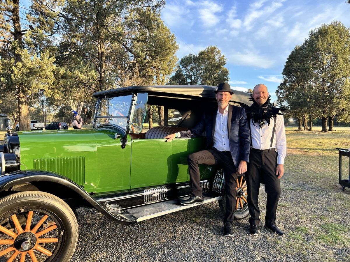 Jason and Pascal, pictured here at the 2024 Roaring Twenties themed ball, say the 2025 event takes inspiration from the moonlight and will feature live music by talented band Radio Velvet.