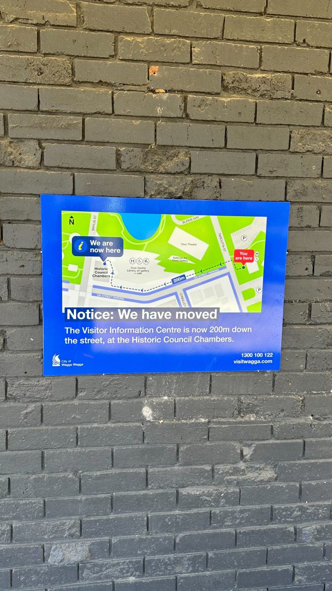 Maps have been placed in different locations to guide visitors to the new, temporary location.