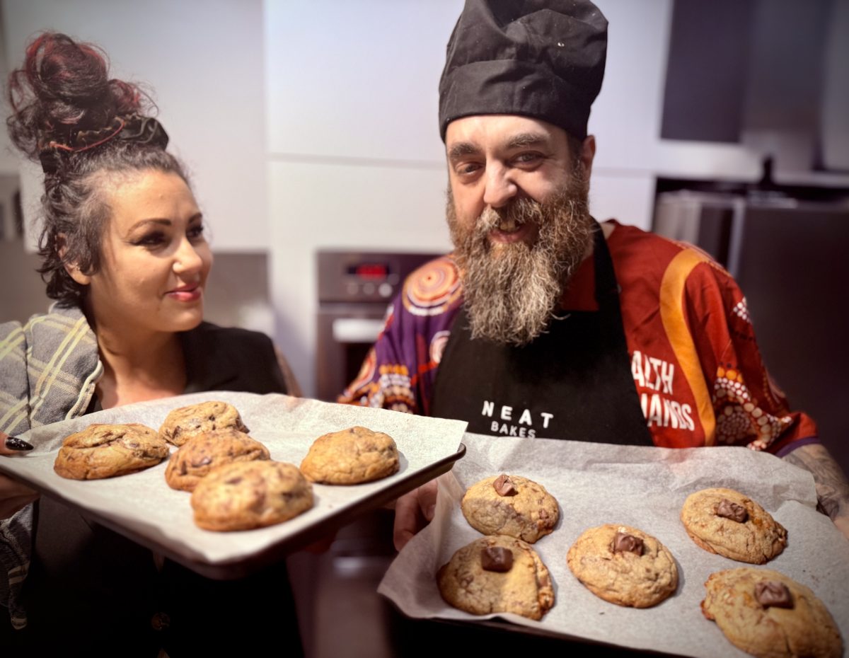 Neat Bakes’ dynamic duo Anita and Tayloe and some of their amazing cookies. Picture: Marguerite McKinnon