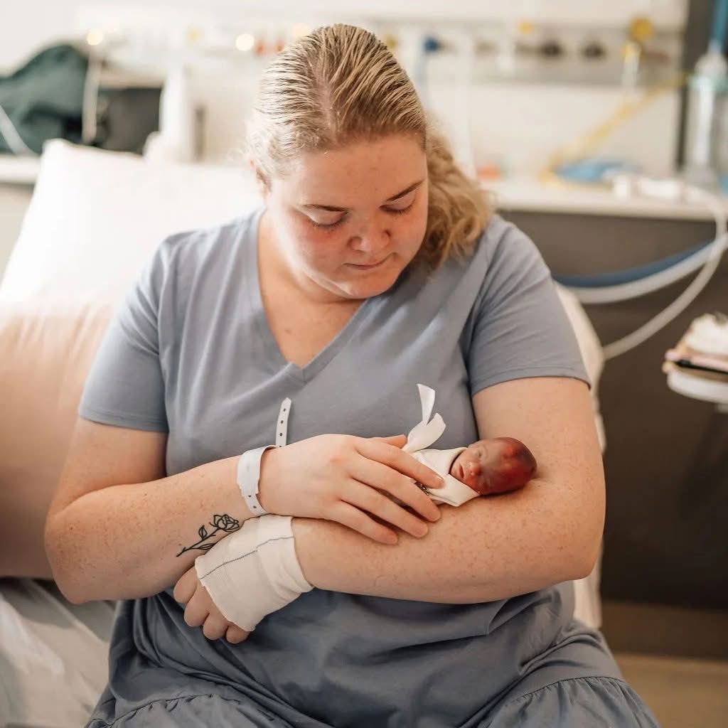Dana Byron from Wagga with her son Teddy, shortly after he passed away before birth in 2022