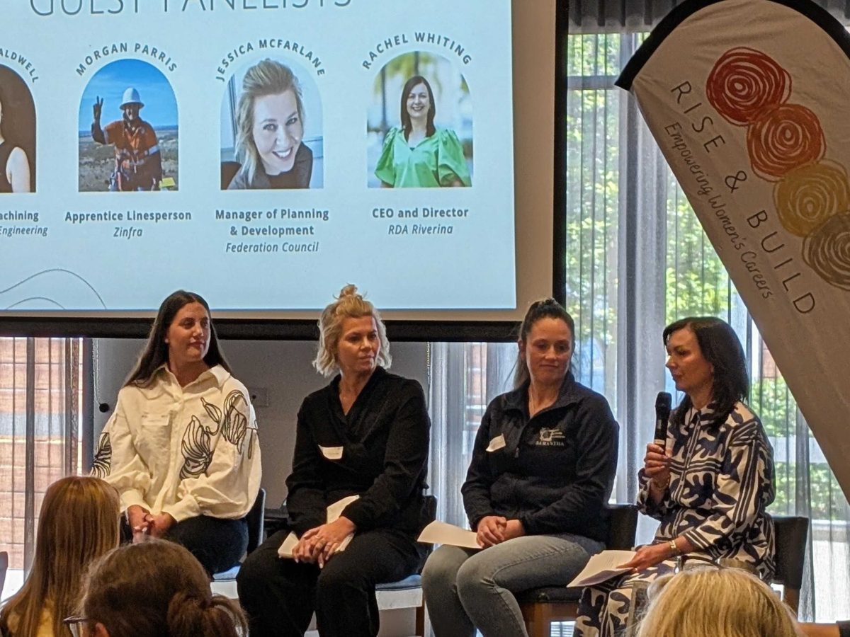 Guest speakers Morgan Parris, Jessica McFarlane, Samantha Caldwell and Rachel Whiting spoke of their experiences working in male-dominated fields at the Rise and Build Launch earlier this week.