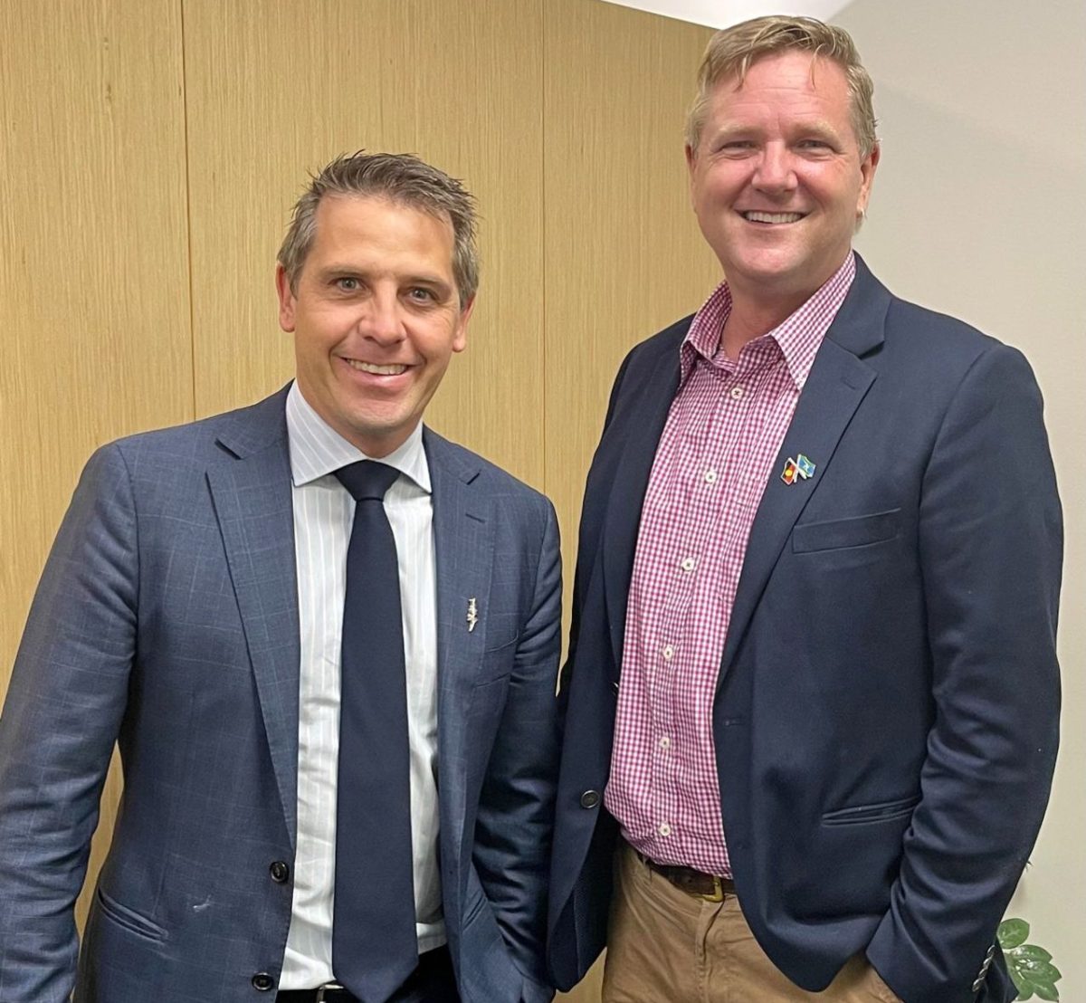 Mark Burdack and NSW Minister for Health Ryan Park