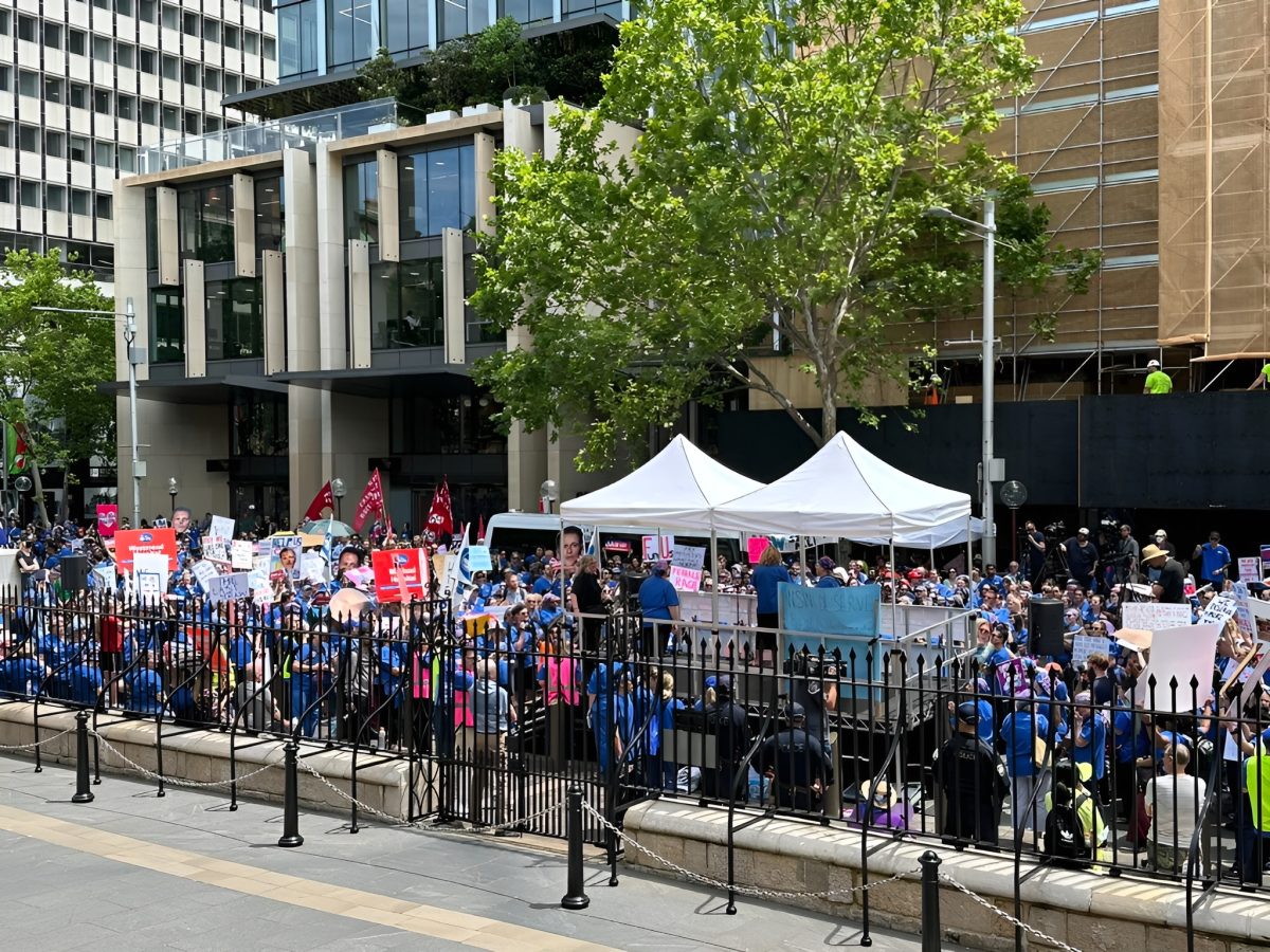 rally outside parliament