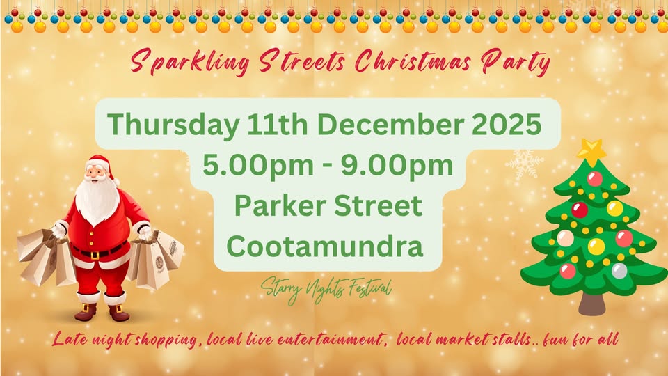 Sparkling Streets Christmas Party Cootamundra