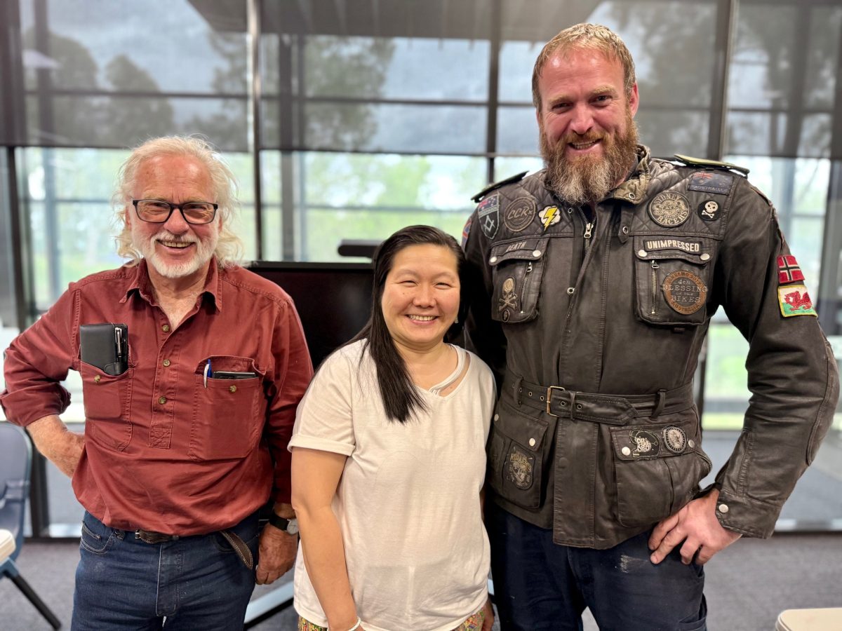 Laughter, insight and meaning at the Death Cafe.L-R Don, organiser Peir Woon, and David. Picture: Marguerite McKinnon 
