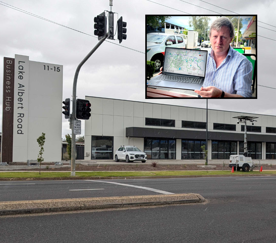 Wagga Residents and Ratepayers Association President Chris Roche has expressed his concerns about potential traffic delays the new Lake Albert Business Hub could cause during the rebuilding of the Edmondson Street Bridge. Photo: Jarryd Rowley.