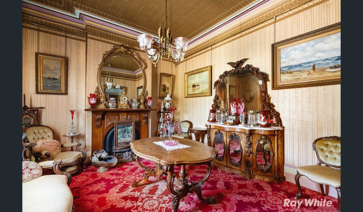 Antique furniture is included with the house. 