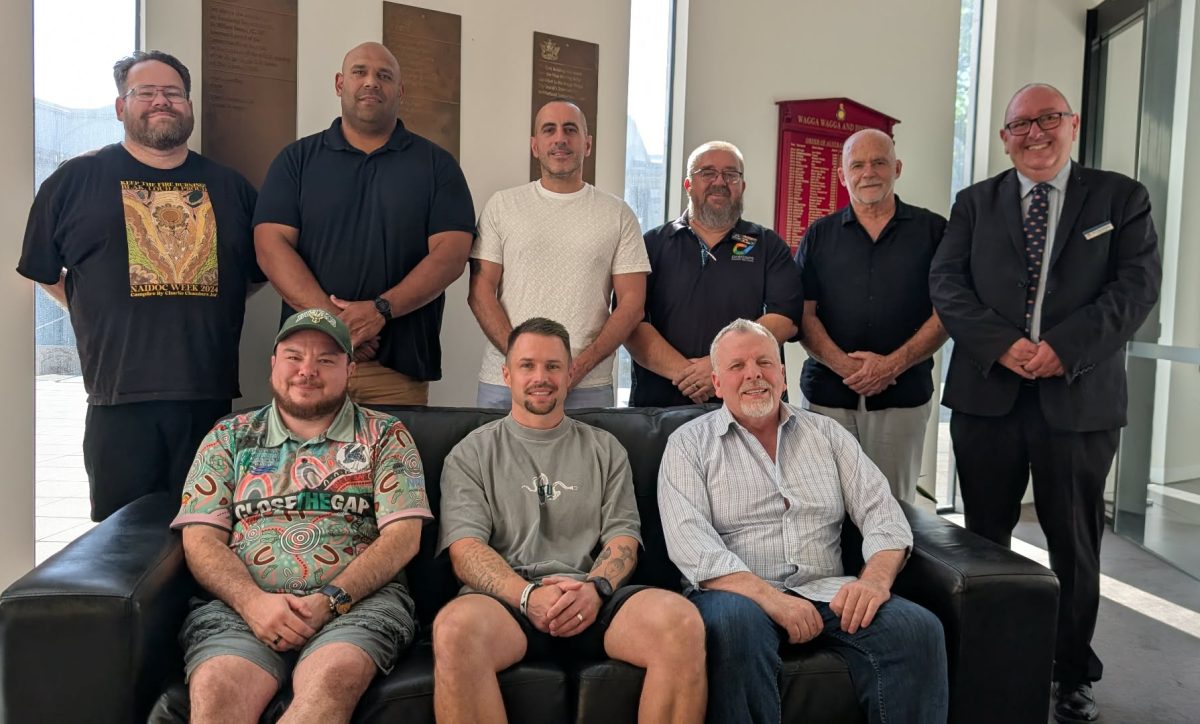 Max Lyons, Bernard Higgins, Patrick Sagigi, Craig Maxwell, Kosta Papaioanou, Craig Mansour, Richard Foley, Paul Bonnett and Rhy Cummins make up the working group of the Riverina Men's Health Centre.