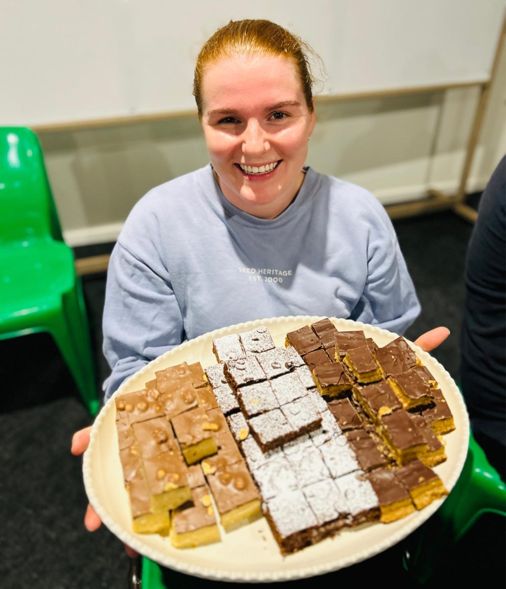 Olivia's homemade hazelnut slice, coconut fudge and caramel slice helped secure their award.