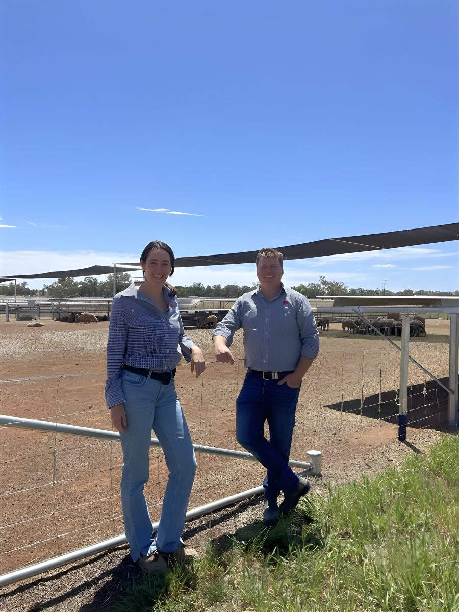 Two people at a farm