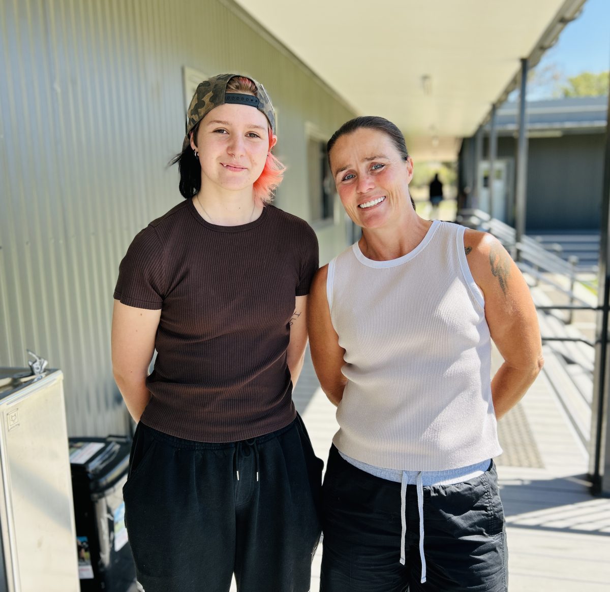 student and teacher at school