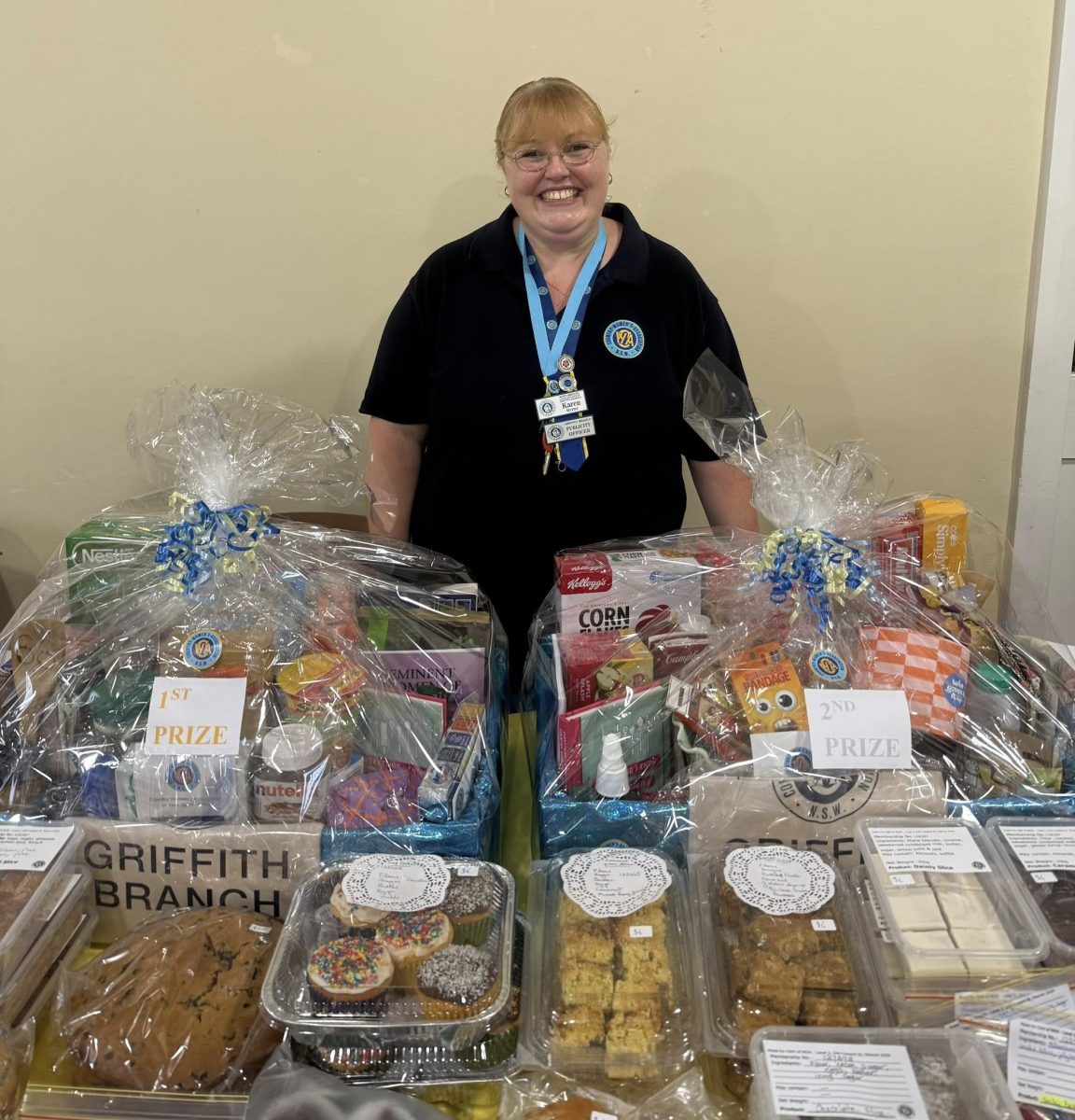 A woman with baked treats 