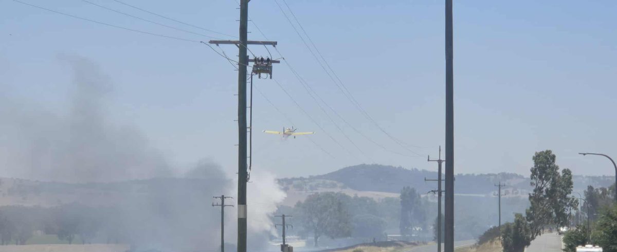 A water bomber and more than 10 trucks were called in to combat the blaze