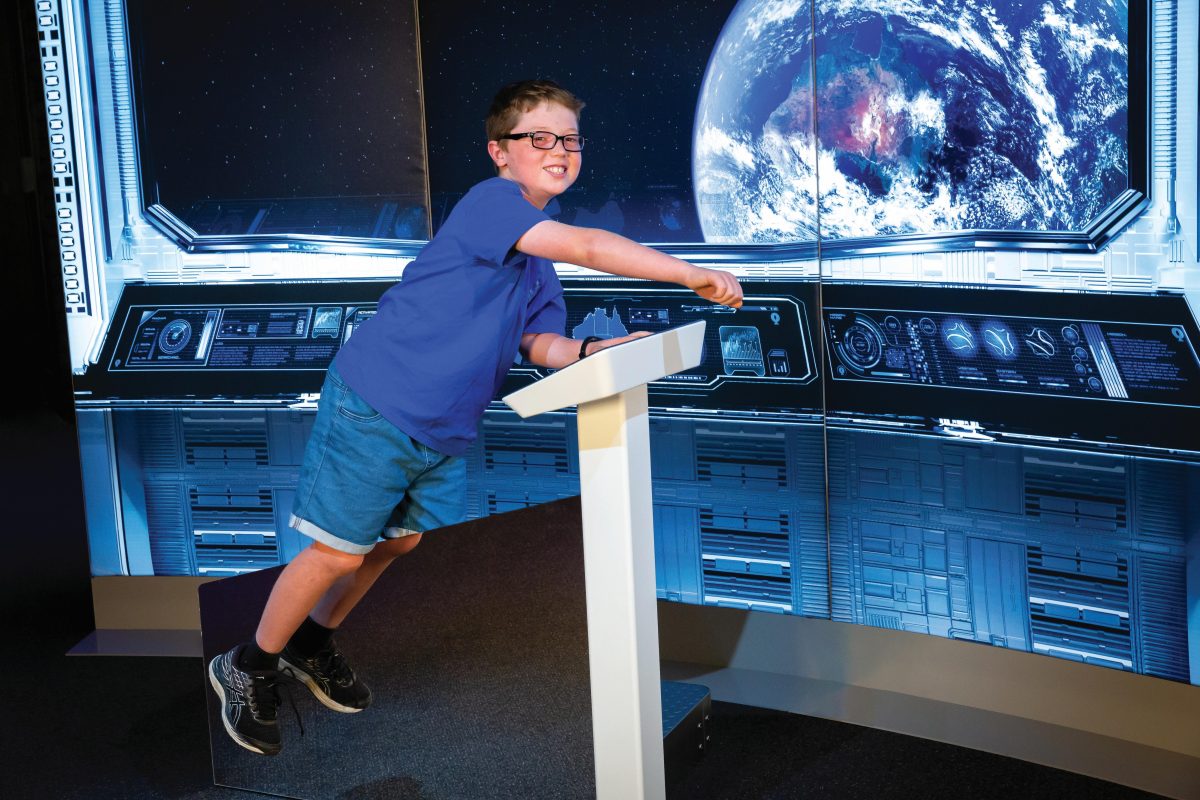 Child with space background