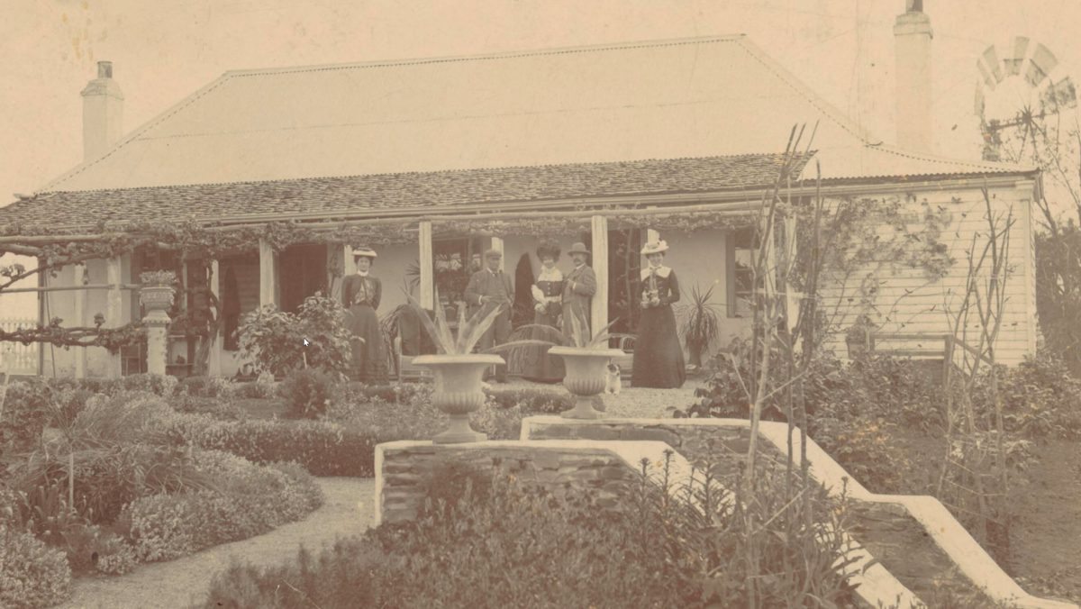 Pulletop Station's well-heeled owners pose proudly in their landscaped garden between 1886 and 1891. 