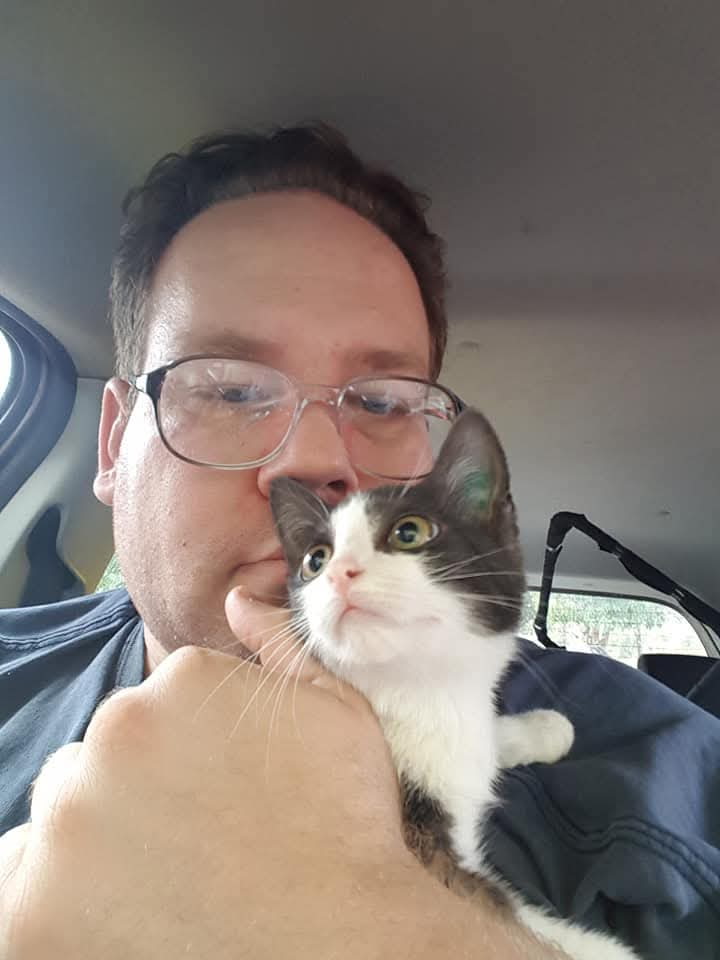 Wagga local and Wiradjuri man Bernard Higgins and his cat Jormy