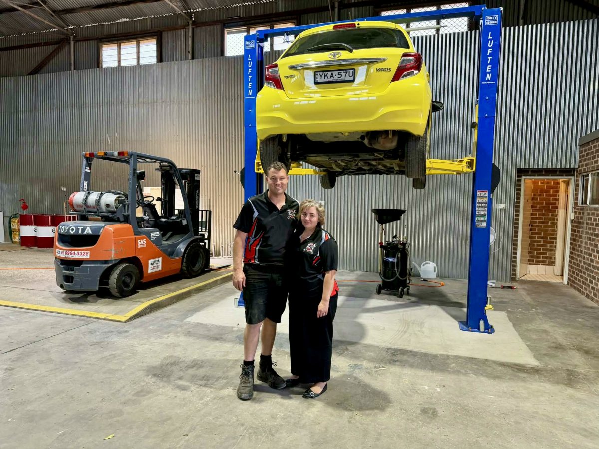 New, clean and tidy. Husband and wife Zac and Kylie Johnson in their Zac's Automotive workshop