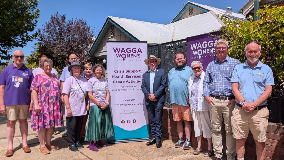 Wagga Women's Health Centre president Vickie Burkinshaw and Member for Wagga Wagga Dr Joe McGirr were joined by supporters of the centre following the announcement it would receive $200,000 to continue its Men as Allies program. 