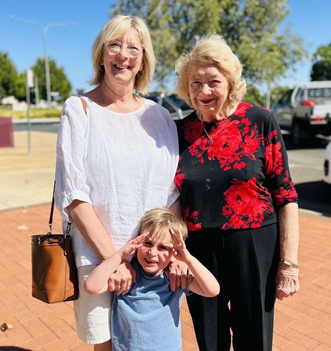 old lady with family 